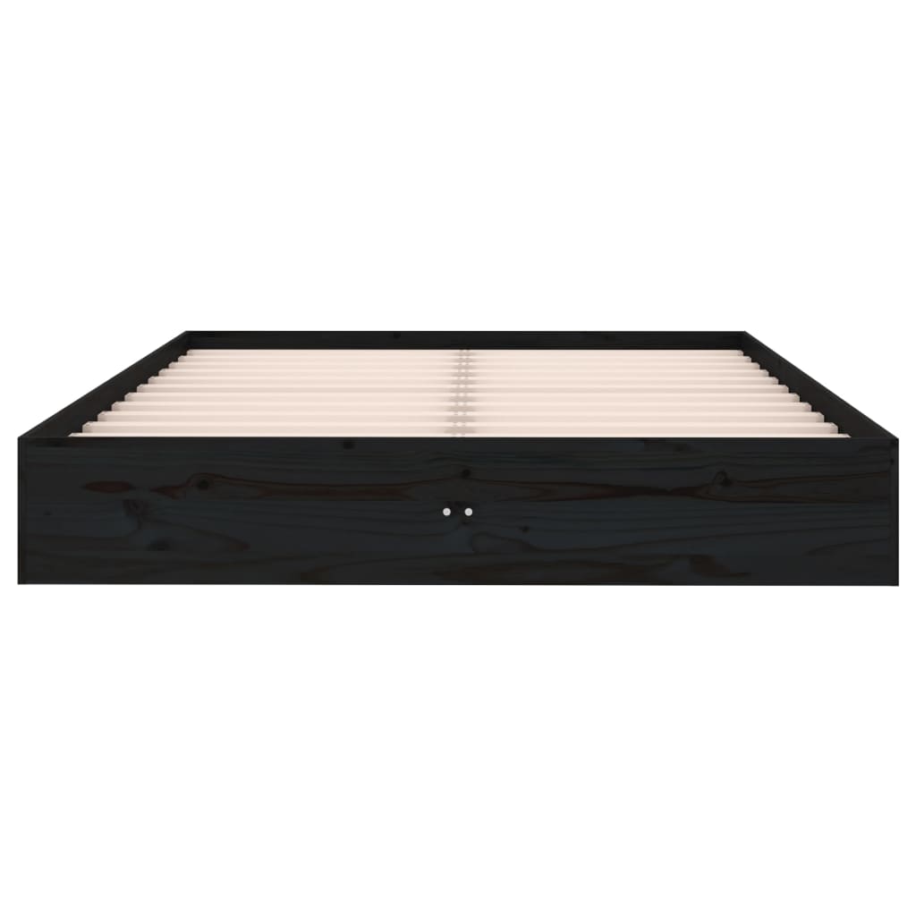 Massivholzbett Schwarz 120x190 cm - Pazzar.ch