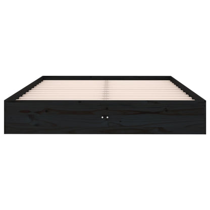 Massivholzbett Schwarz 120x190 cm - Pazzar.ch