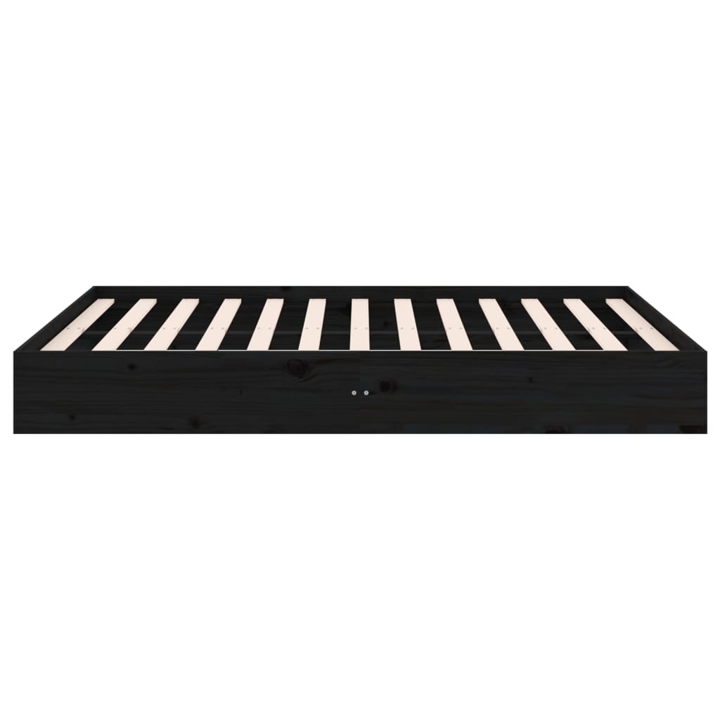 Massivholzbett Schwarz 120x190 cm - Pazzar.ch