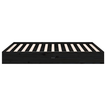 Massivholzbett Schwarz 120x190 cm - Pazzar.ch