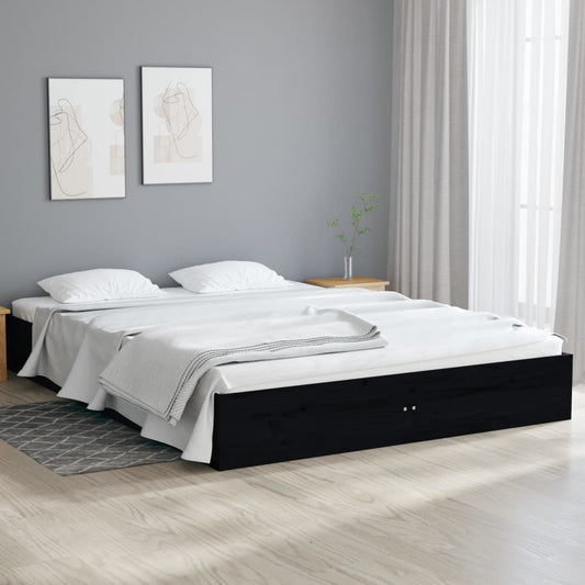 Massivholzbett Schwarz 120x190 cm - Pazzar.ch