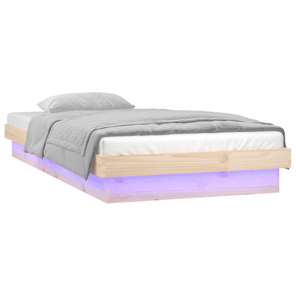 Massivholzbett mit LED-Beleuchtung 100x200 cm - Pazzar.ch