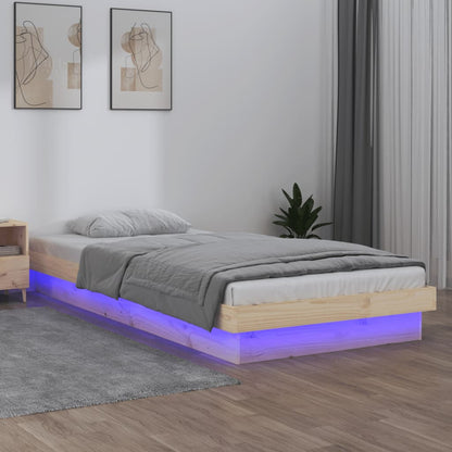 Massivholzbett mit LED-Beleuchtung 100x200 cm - Pazzar.ch