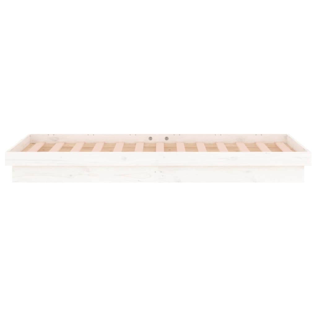 Massivholzbett mit LEDs Weiß 100x200 cm - Pazzar.ch