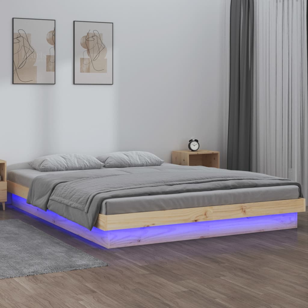 Massivholzbett mit LED-Beleuchtung 120x200 cm - Pazzar.ch