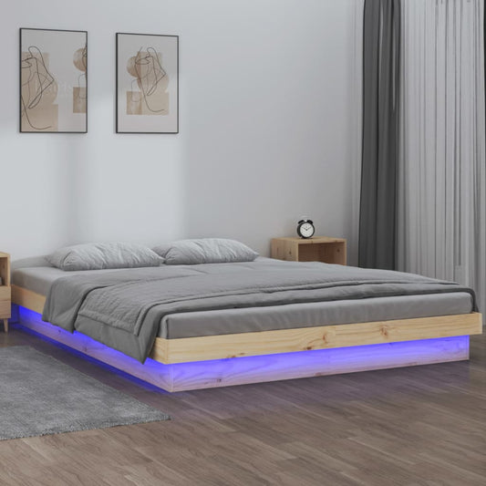Massivholzbett mit LED-Beleuchtung 120x200 cm - Pazzar.ch
