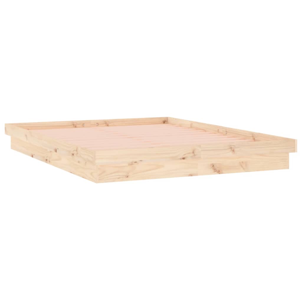 Massivholzbett mit LED-Beleuchtung 200x200 cmassiv - Pazzar.ch