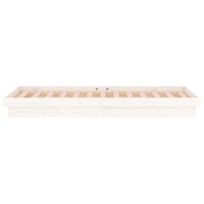 Massivholzbett mit LEDs Weiß 90x190 cm - Pazzar.ch
