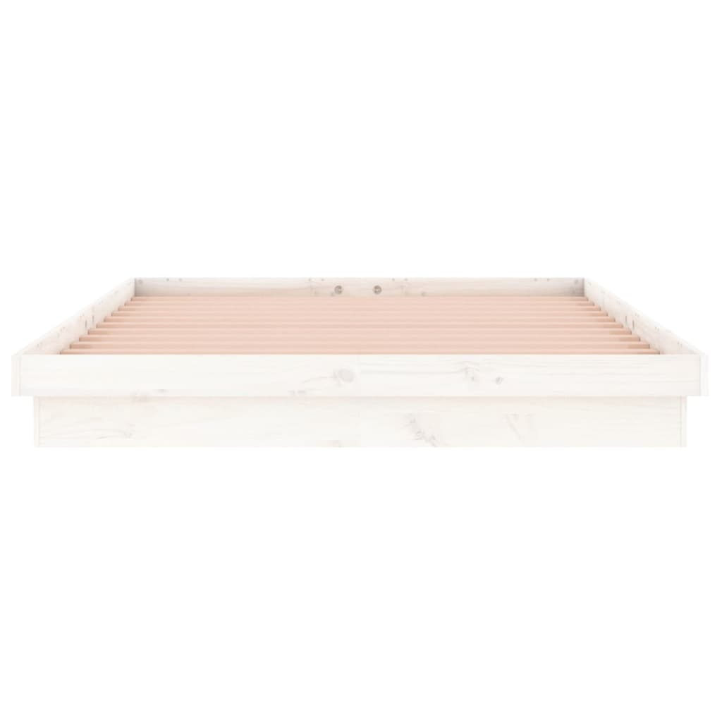 Massivholzbett mit LEDs Weiß 120x190 cm - Pazzar.ch