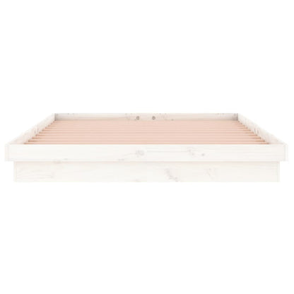 Massivholzbett mit LEDs Weiß 120x190 cm - Pazzar.ch