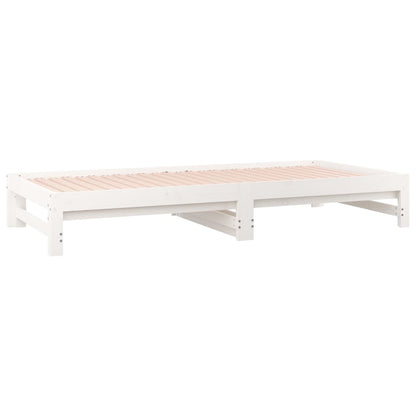 Tagesbett Ausziehbar Weiß 2x(90x200) cm Massivholz Kiefer - Pazzar.ch