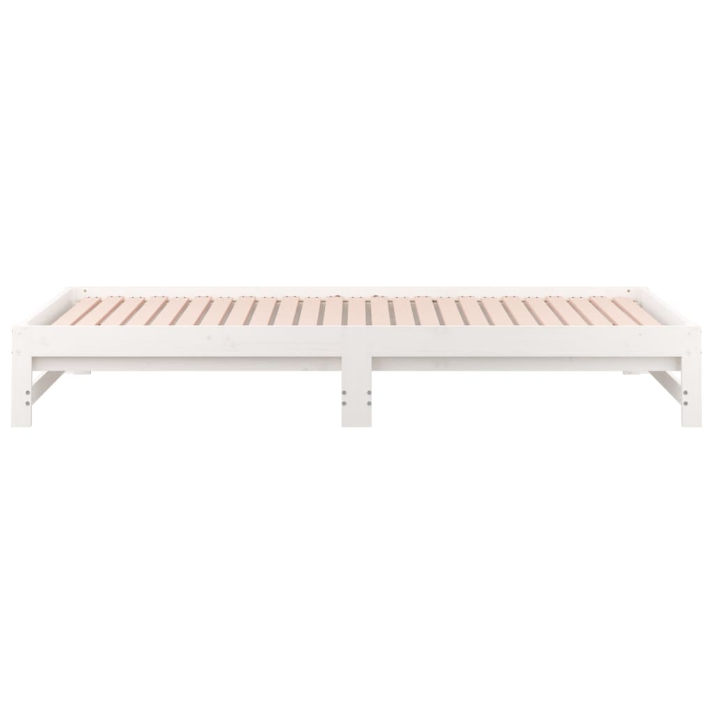 Tagesbett Ausziehbar Weiß 2x(90x200) cm Massivholz Kiefer - Pazzar.ch