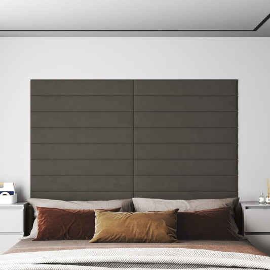 Wandpaneele 12 Stk. Dunkelgrau 90x15 cm Samt 1,62 m² - Pazzar.ch