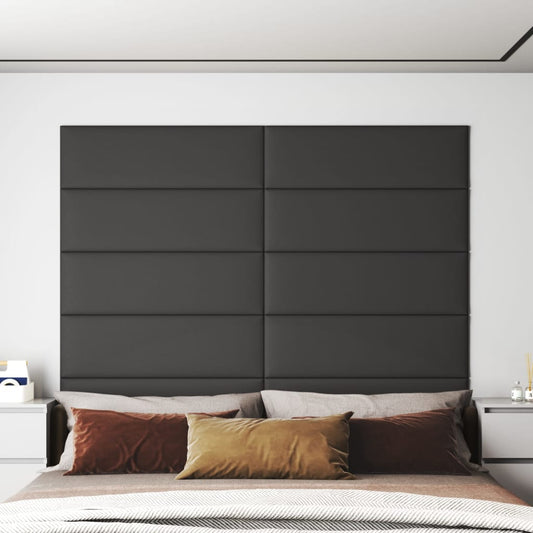 Wandpaneele 12 Stk. Grau 90x30 cm Kunstleder 3,24 m² - Pazzar.ch