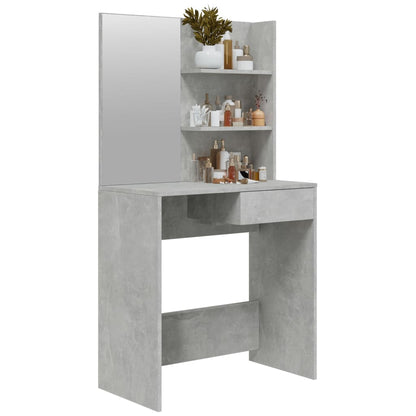 Schminktisch mit Spiegel Betongrau 74,5x40x141 cm - Pazzar.ch