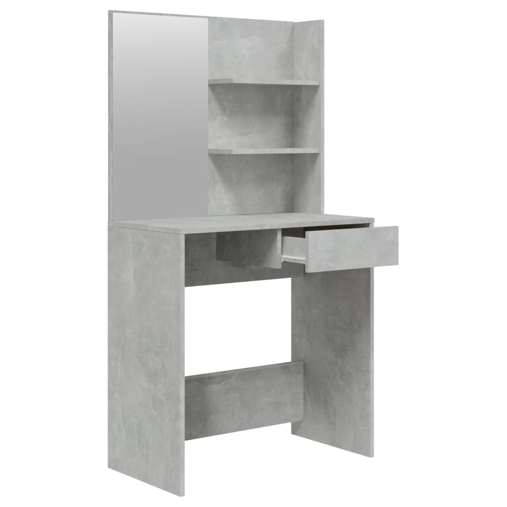 Schminktisch mit Spiegel Betongrau 74,5x40x141 cm - Pazzar.ch