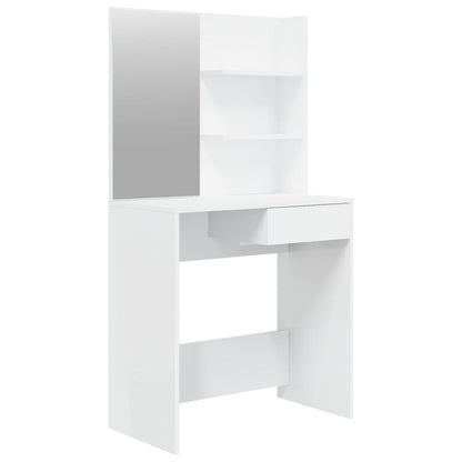 Schminktisch mit Spiegel Hochglanz-Weiß 74,5x40x141 cm - Pazzar.ch