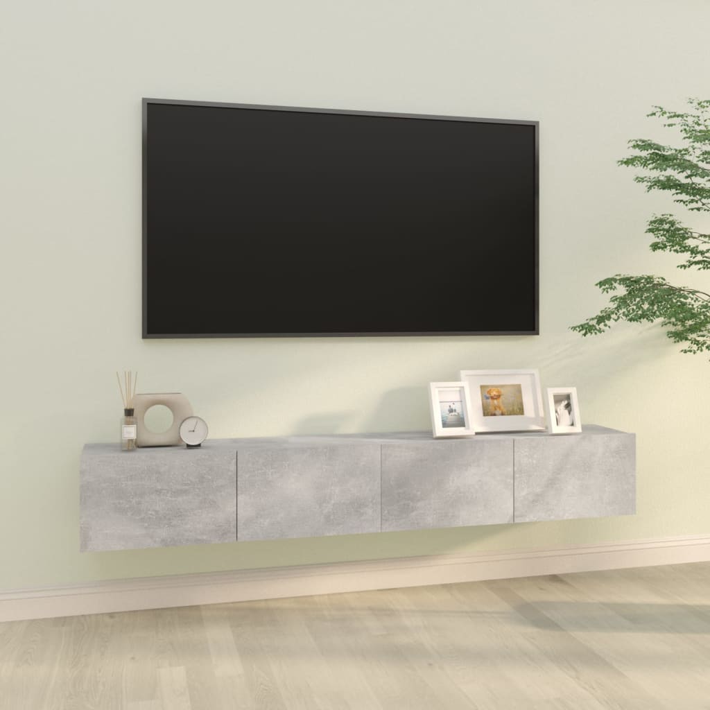 TV-Wandschränke 2 Stk. Betongrau 100x30x30 cm Holzwerkstoff - Pazzar.ch