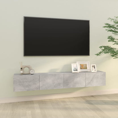 TV-Wandschränke 2 Stk. Betongrau 100x30x30 cm Holzwerkstoff - Pazzar.ch