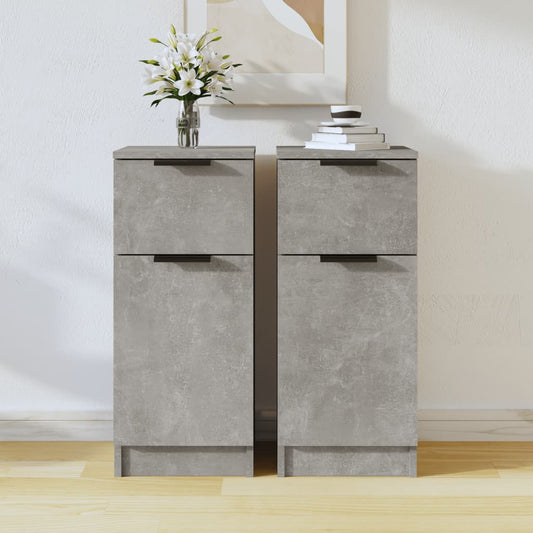 Sideboards 2 Stk. Betongrau 30x30x70 cm Holzwerkstoff - Pazzar.ch