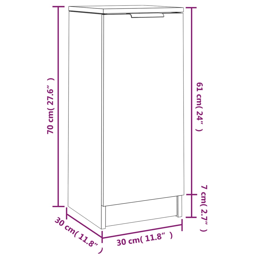 Sideboards 2 Stk. Schwarz 30x30x70 cm Holzwerkstoff