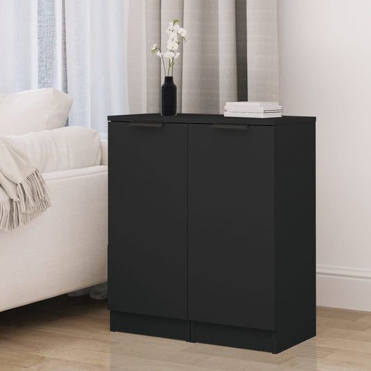 Sideboards 2 Stk. Schwarz 30x30x70 cm Holzwerkstoff - Pazzar.ch
