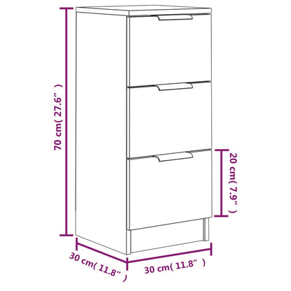 Sideboard Betongrau 30x30x70 cm Holzwerkstoff - Pazzar.ch