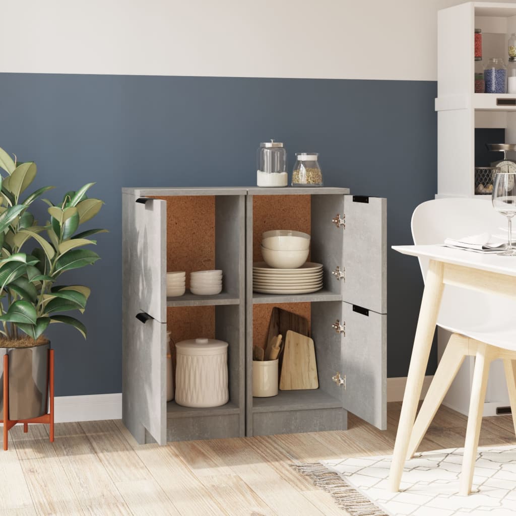 Sideboards 2 Stk. Betongrau 30x30x70 cm Holzwerkstoff - Pazzar.ch