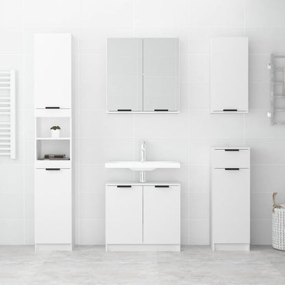 Badschrank Weiß 32x34x188,5 cm Holzwerkstoff - Pazzar.ch