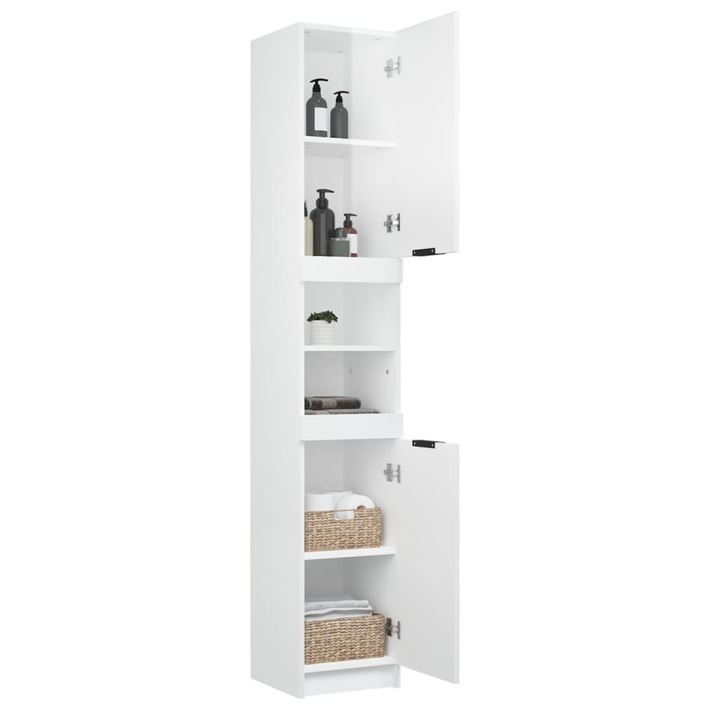 Badschrank Hochglanz-Weiß 32x34x188,5 cm Holzwerkstoff - Pazzar.ch