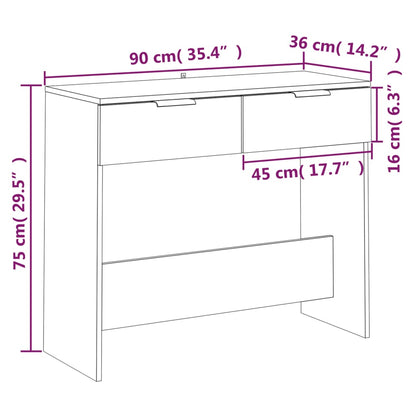 Konsolentisch Schwarz 90x36x75 cm Holzwerkstoff - Pazzar.ch