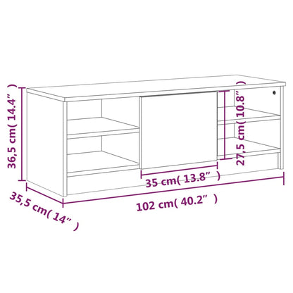 TV-Schrank Weiß 102x35x36,5 cm Holzwerkstoff - Pazzar.ch