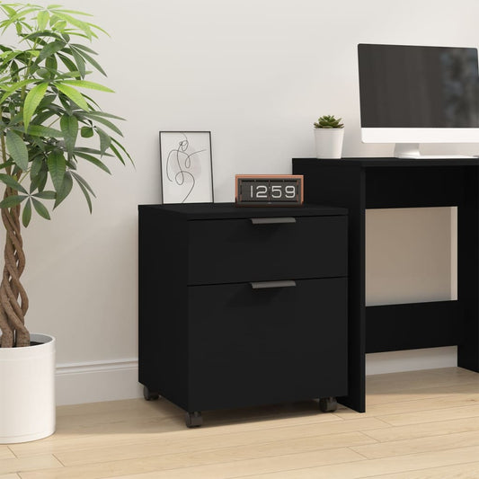 Mobiler Aktenschrank mit Rollen Schwarz 45x38x54 cm - Pazzar.ch