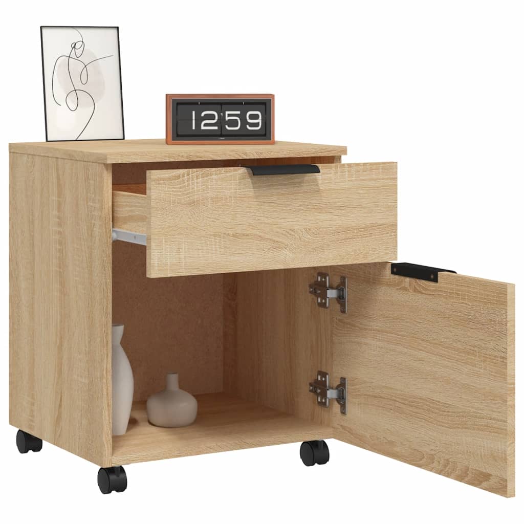 Mobiler Aktenschrank mit Rollen Sonoma-Eiche 45x38x54 cm