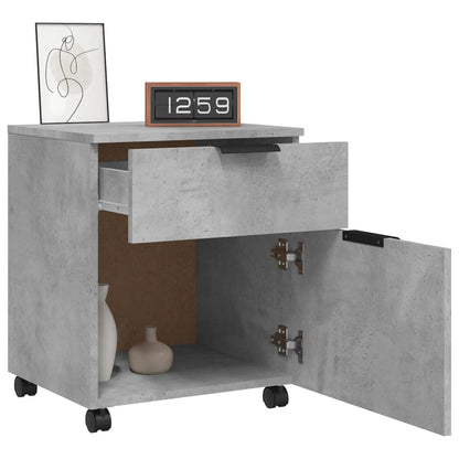 Mobiler Aktenschrank mit Rollen Betongrau 45x38x54 cm - Pazzar.ch