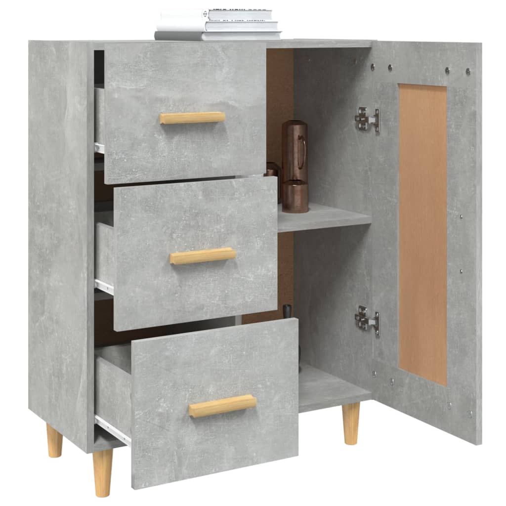 Sideboard Betongrau 69,5x34x90 cm Holzwerkstoff - Pazzar.ch