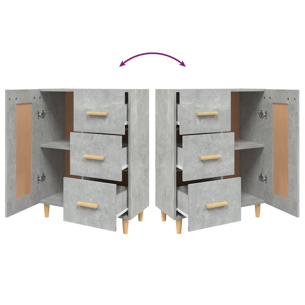 Sideboard Betongrau 69,5x34x90 cm Holzwerkstoff - Pazzar.ch