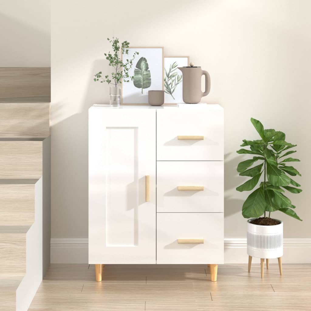 Sideboard Hochglanz-Weiß 69,5x34x90 cm Holzwerkstoff - Pazzar.ch