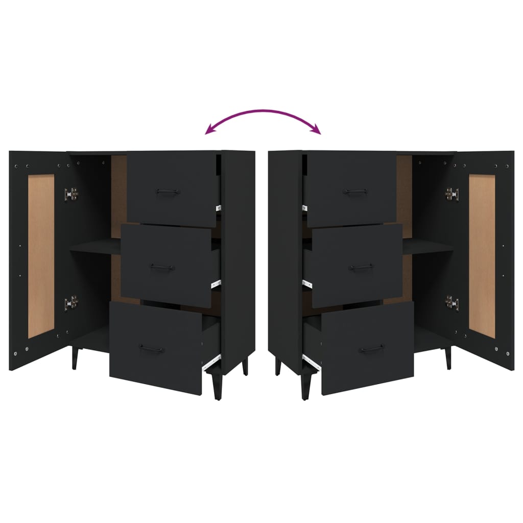 Sideboard Schwarz 69,5x34x90 cm Holzwerkstoff