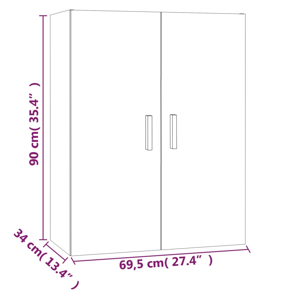Hängeschrank Betongrau 69,5x34x90 cm - Pazzar.ch