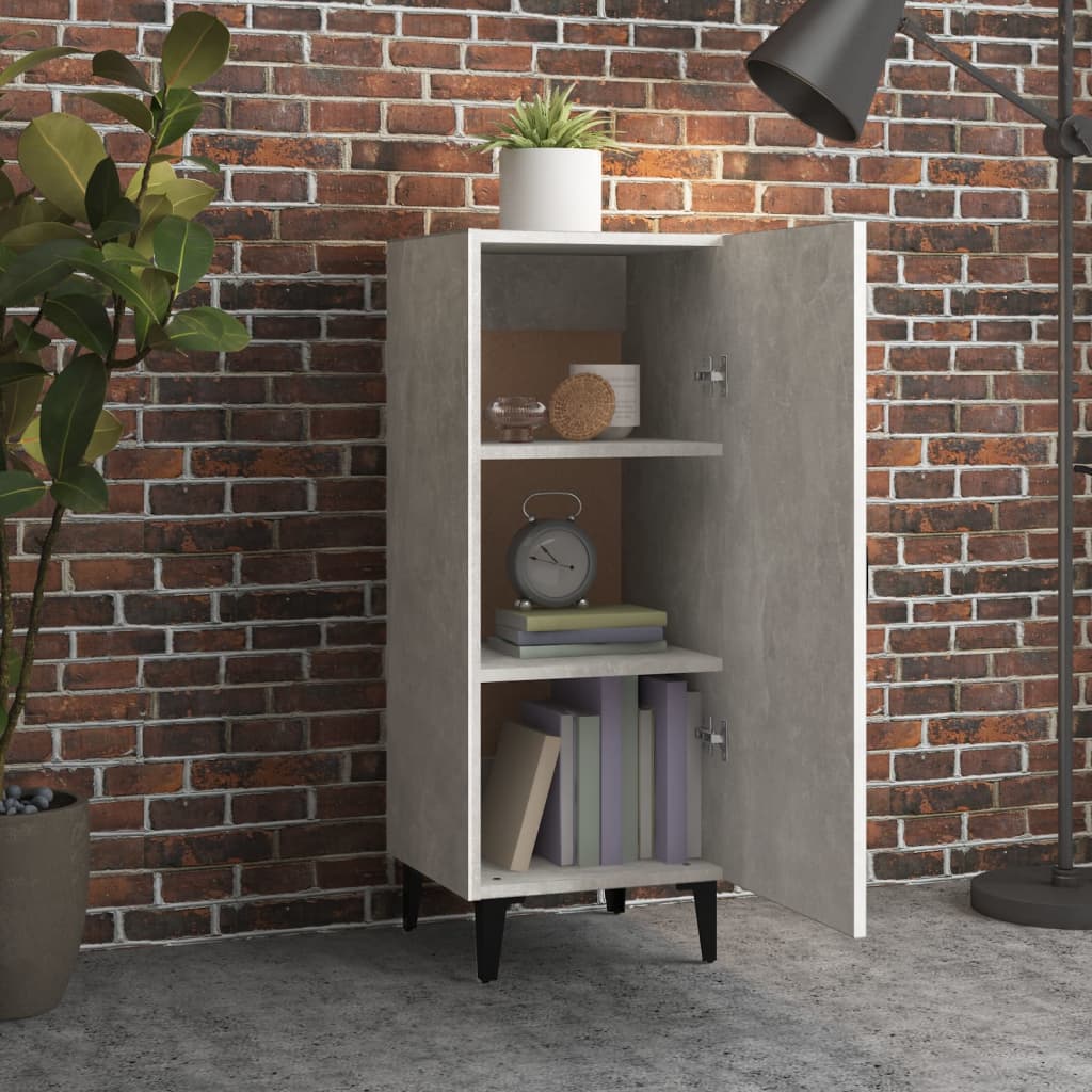 Sideboard Betongrau 34,5x34x90 cm Holzwerkstoff - Pazzar.ch
