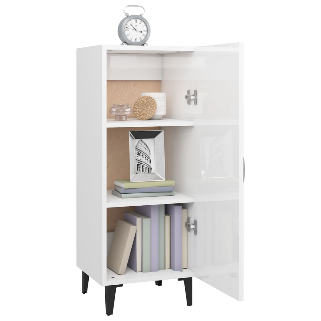 Sideboard Hochglanz-Weiß 34,5x34x90 cm Holzwerkstoff