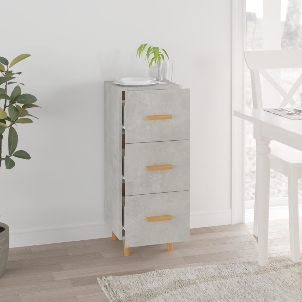 Sideboard Betongrau 34,5x34x90 cm Holzwerkstoff - Pazzar.ch