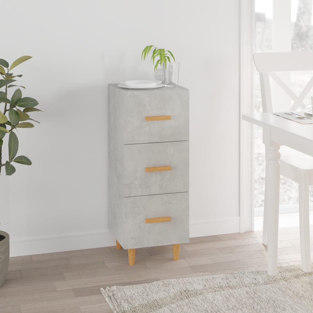 Sideboard Betongrau 34,5x34x90 cm Holzwerkstoff - Pazzar.ch