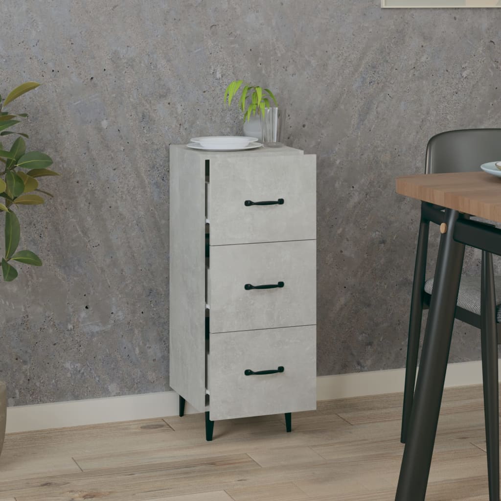 Sideboard Betongrau 34,5x34x90 cm Holzwerkstoff - Pazzar.ch