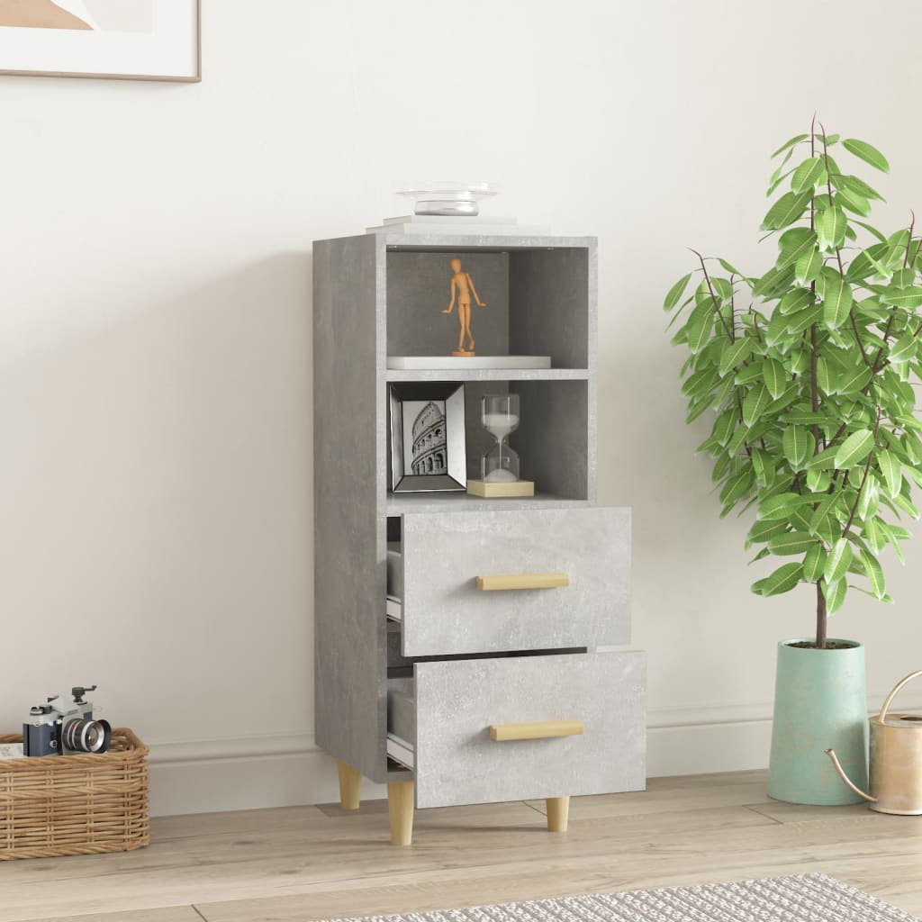Sideboard Betongrau 34,5x34x90 cm Holzwerkstoff - Pazzar.ch
