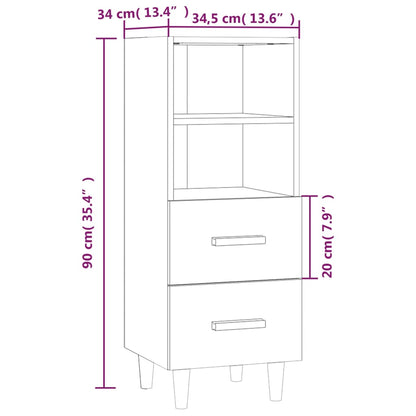 Sideboard Betongrau 34,5x34x90 cm Holzwerkstoff - Pazzar.ch