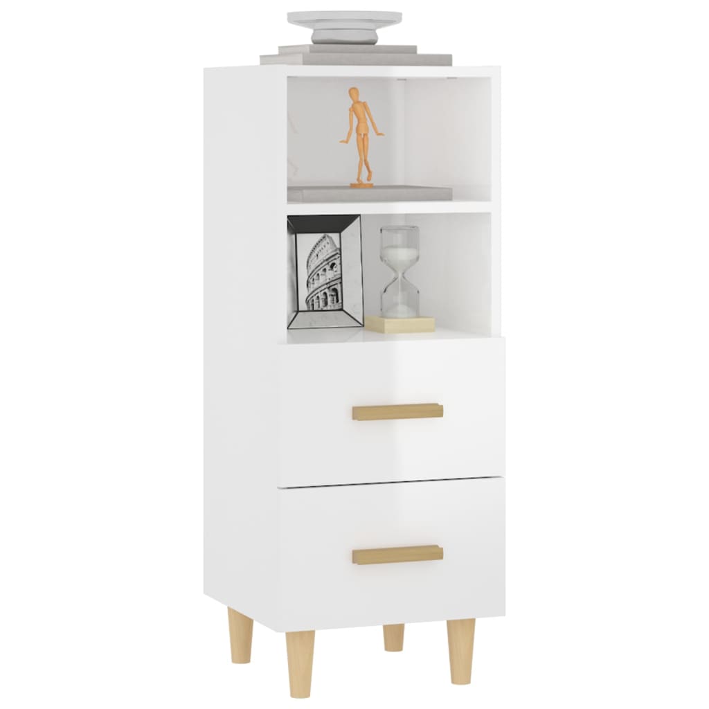 Sideboard Hochglanz-Weiß 34,5x34x90 cm Holzwerkstoff - Pazzar.ch