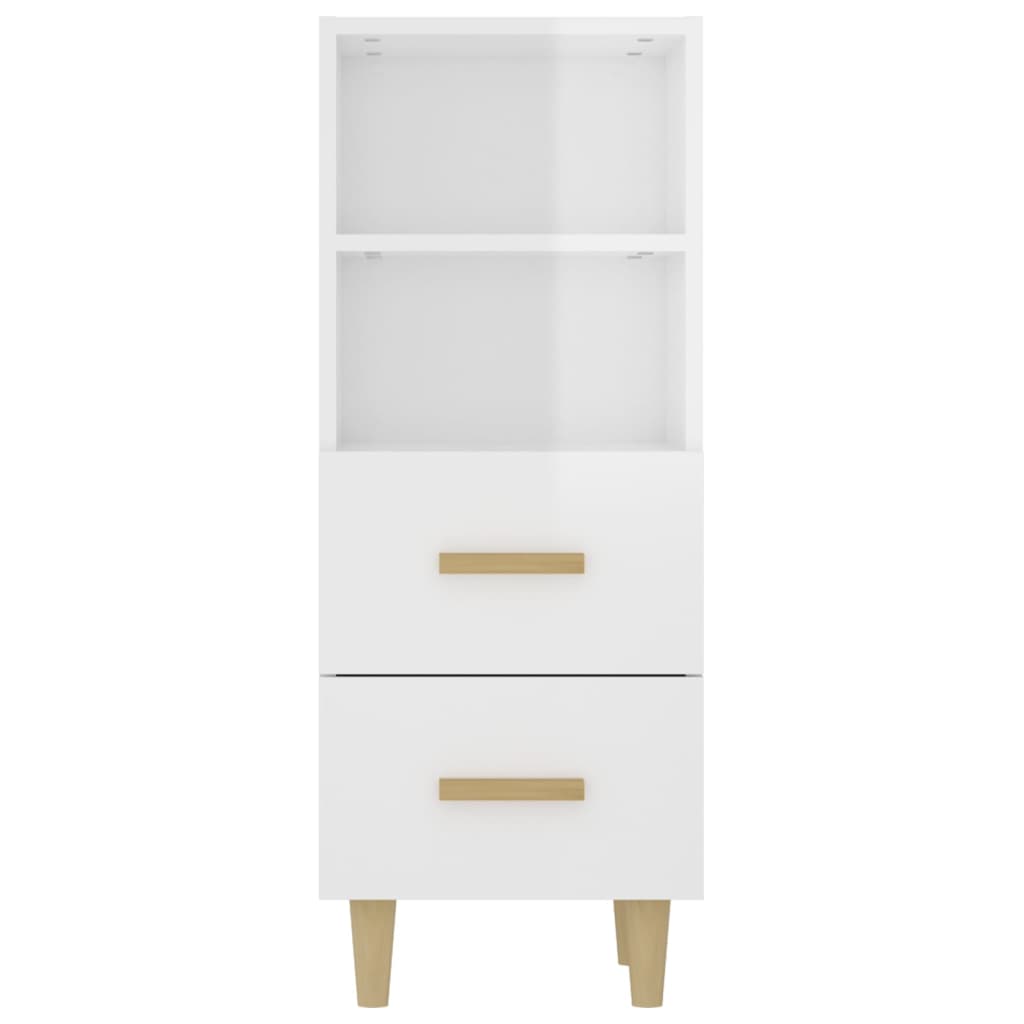Sideboard Hochglanz-Weiß 34,5x34x90 cm Holzwerkstoff - Pazzar.ch