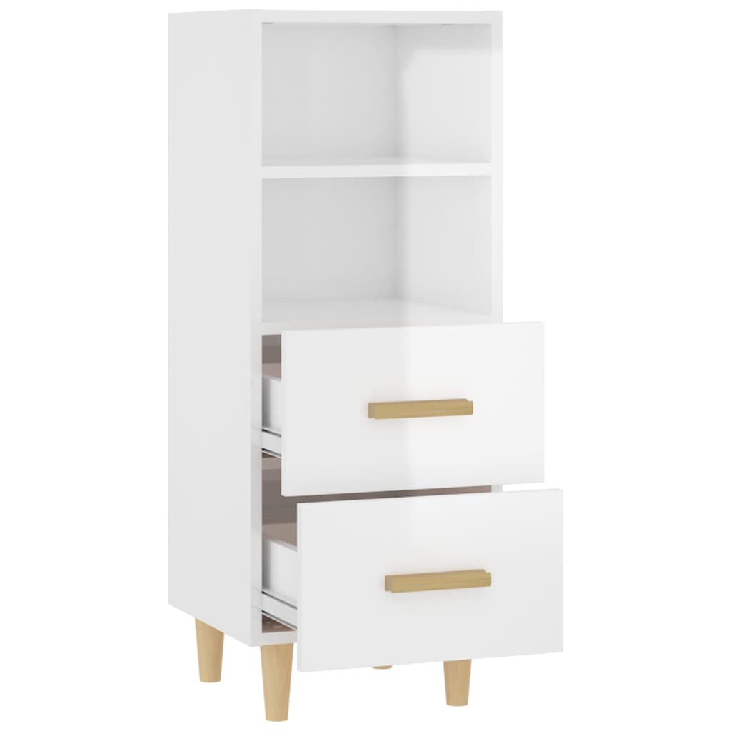 Sideboard Hochglanz-Weiß 34,5x34x90 cm Holzwerkstoff - Pazzar.ch